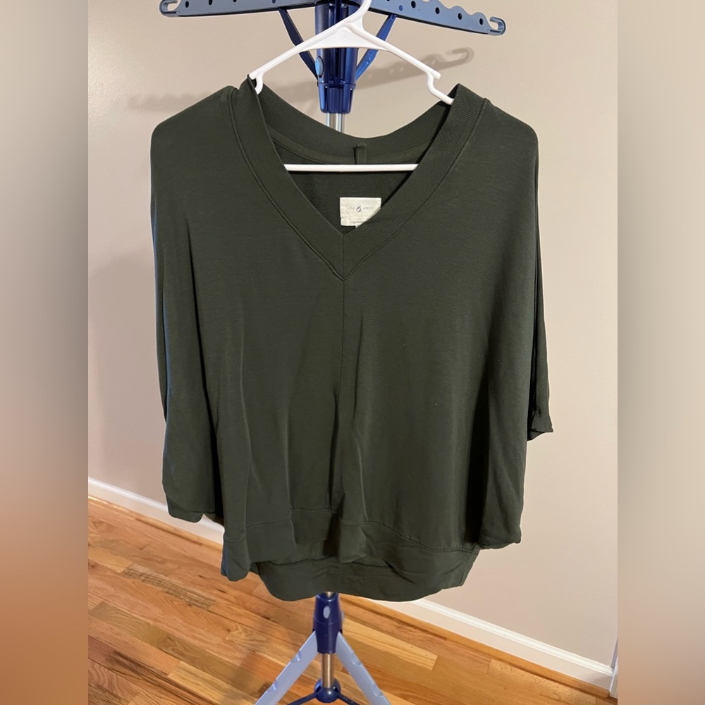 Lou & Grey by Loft Olive Green Dolman Top